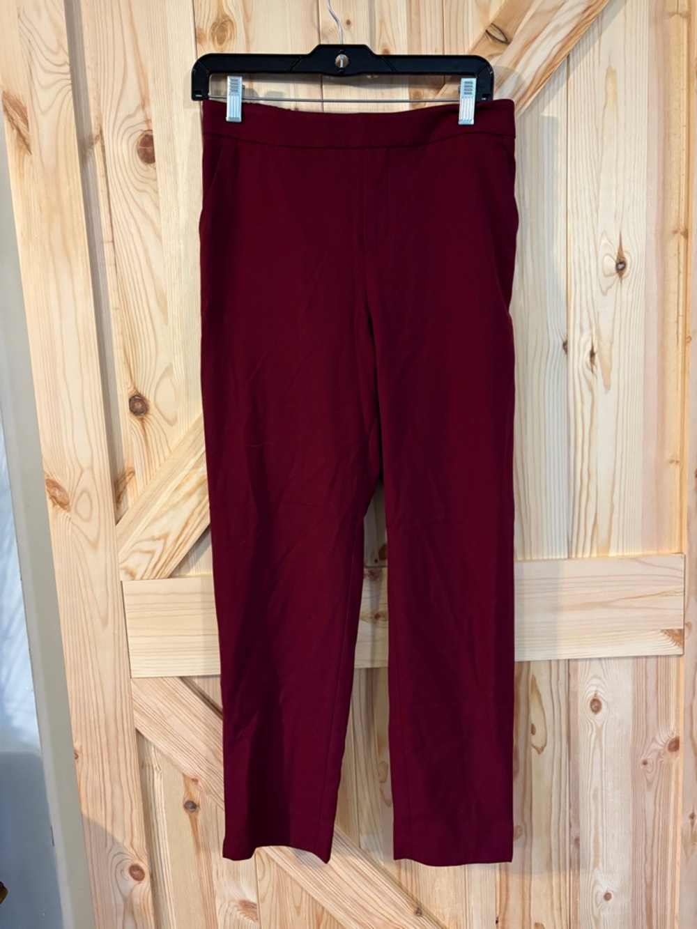 Banana Republic Hayden Tapered Ankle Pants 4 High Rise Burgundy Workwear